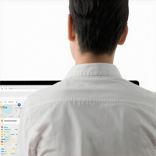 Digital marketer working on local SEO optimization with schema markup and Google Maps analysis.