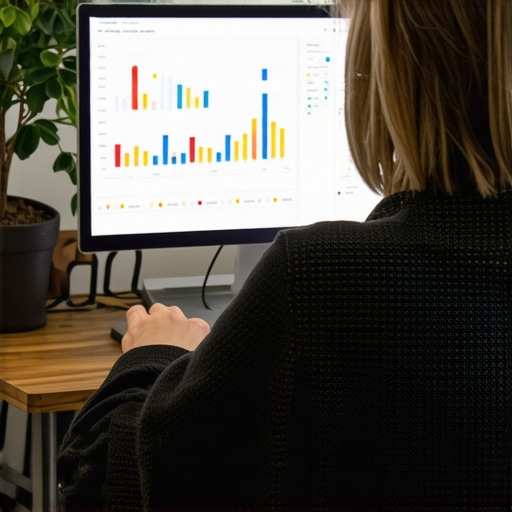 Marketer reviewing local SEO analytics on a computer