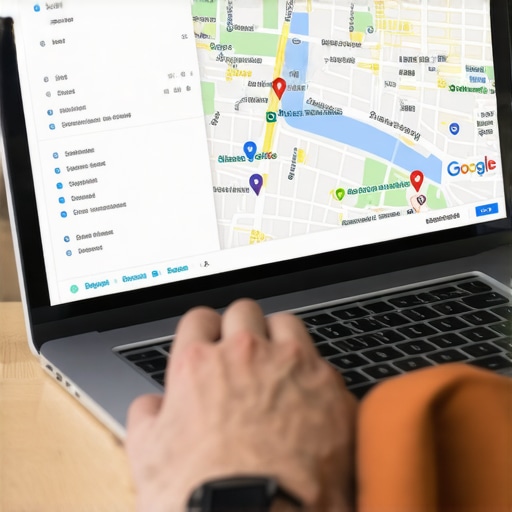 Person working on local SEO strategies on a laptop with Google Maps