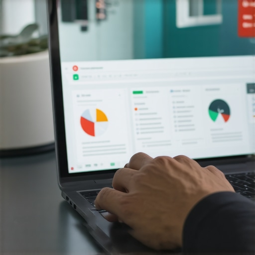 Digital SEO Tools for Local Business Person analyzing local SEO data on a laptop screen, emphasizing the importance of tools in maintaining GMB rankings.