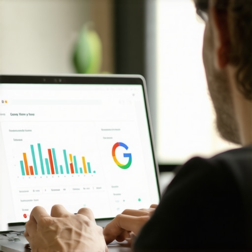 Local Business Owner Optimizing GMB Profile Business owner updating Google My Business profile on a laptop