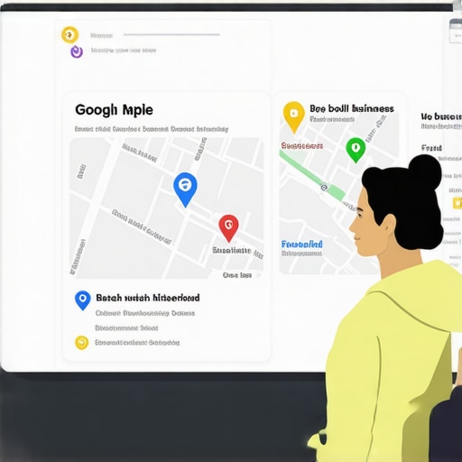 A computer screen displaying Google Maps business profile optimization process.