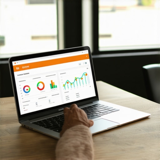 Person using SEO software dashboards to monitor local business visibility and reviews