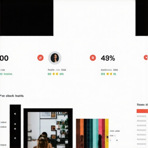 Analytics dashboard displaying Google My Business profile insights, including reviews, photos, and search rankings.