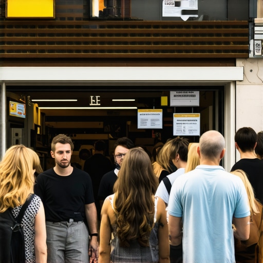 A vibrant local storefront full of customers and signage showing active local engagement.