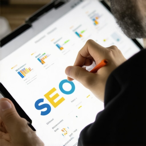 Person analyzing local SEO data using digital tools on a tablet