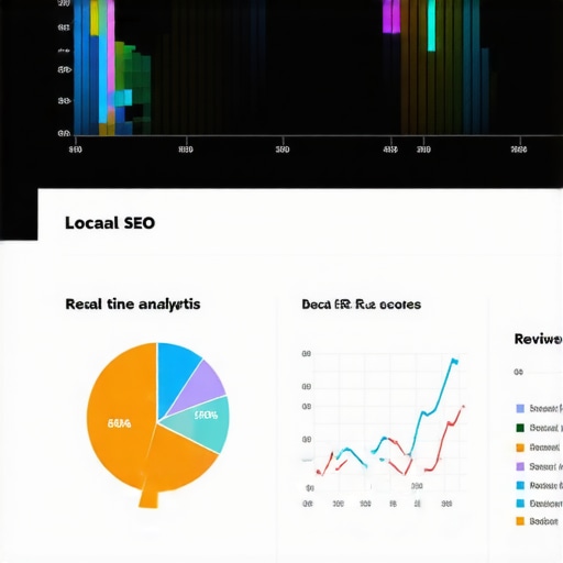 Screenshot of local SEO analytics dashboard tracking reviews, impressions, and engagement